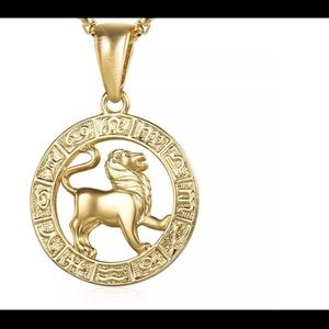 Leo Zodiac Sign Gold Filled Pendant 18” Ne…